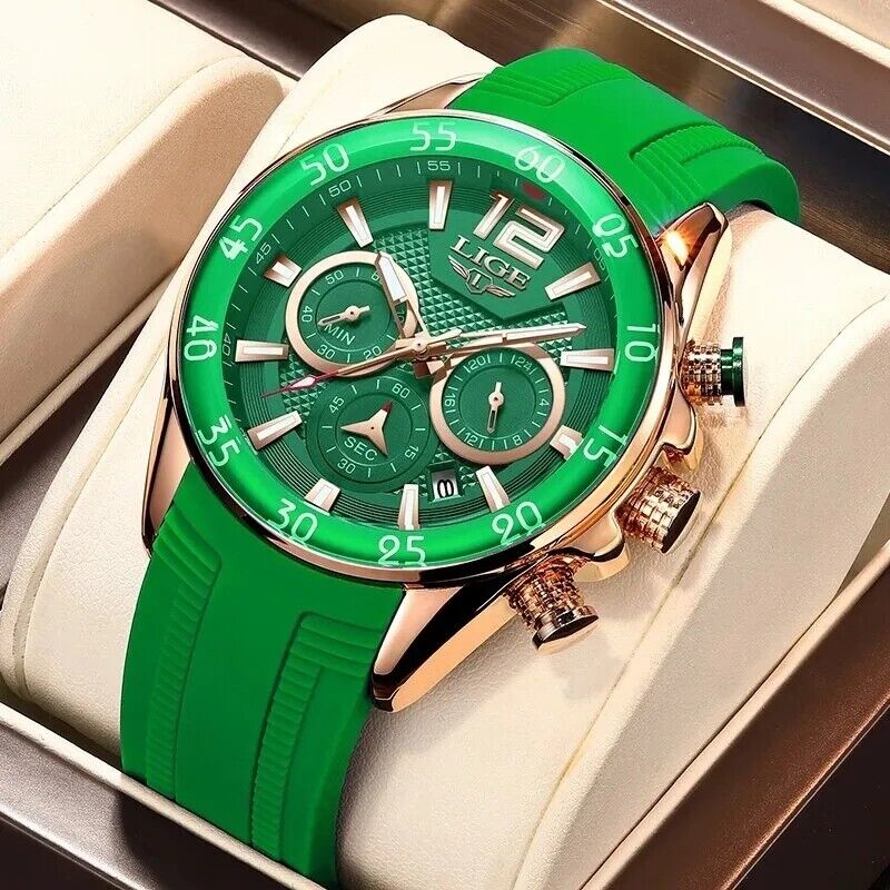 Womens Watch Luxury Sports Stop Watch Luminous Chronograph Auto Date Wristwatch