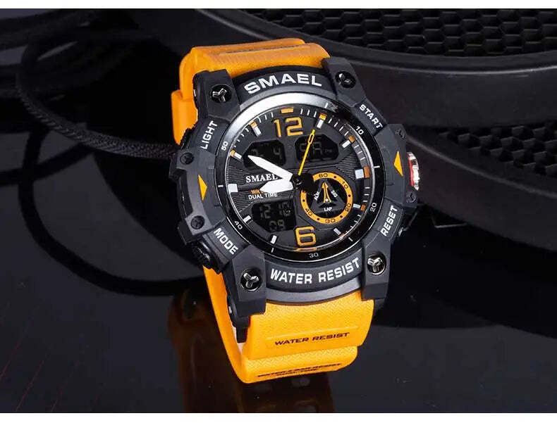 Mens Digital Sports Watch Waterproof Quartz Analog Military Wrist Watches SMAEL