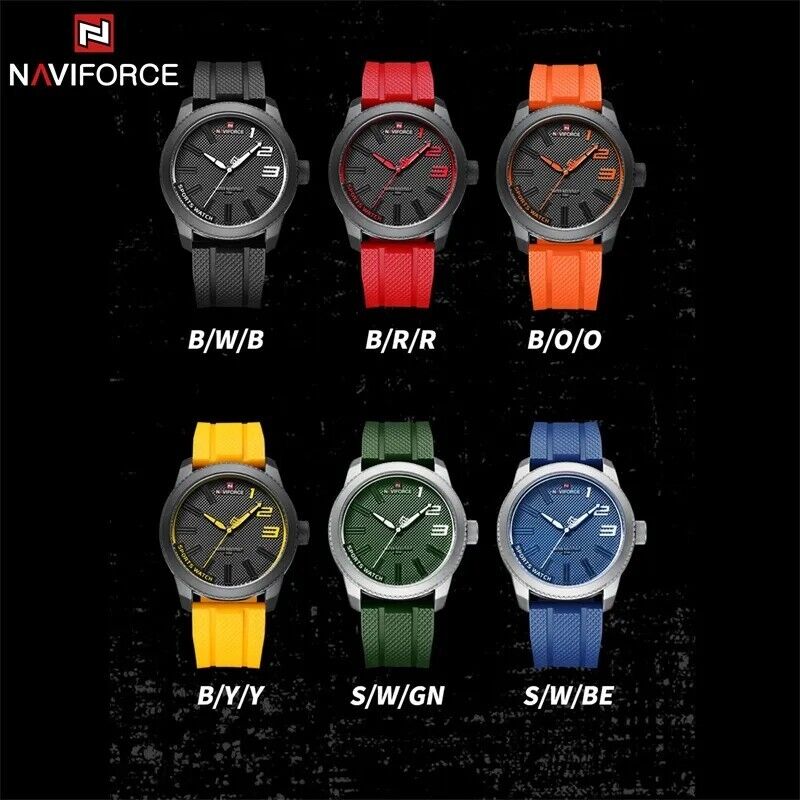 Men's Luxury Sports Style Fashion Watch Waterproof Quartz Silicone Strap ORANGE