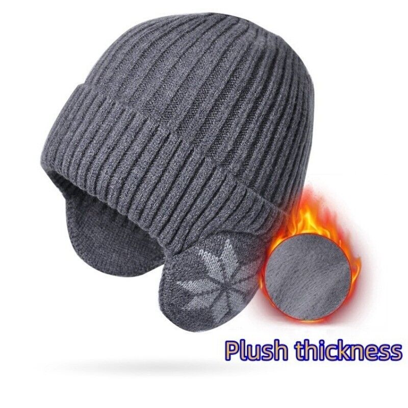 2 Pcs Beanie Hat Men Women Winter Hats Warm Knitted Soft Ear Muffs One Size (x2)