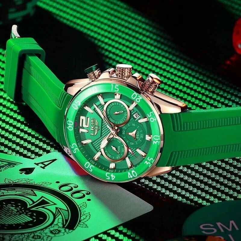 Womens Watch Luxury Sports Stop Watch Luminous Chronograph Auto Date Wristwatch