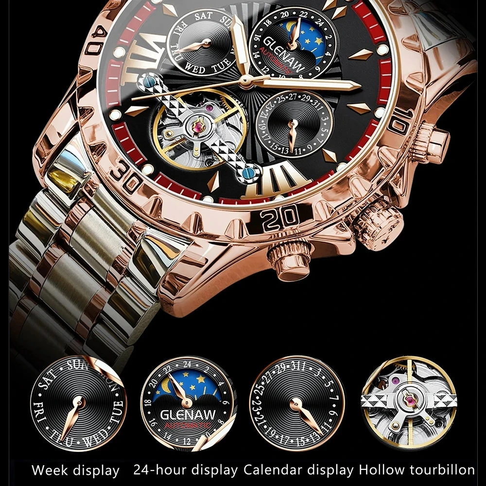 Mens Watches Luxury Fashion Business Automatic Watch Waterproof Mechanical Watch