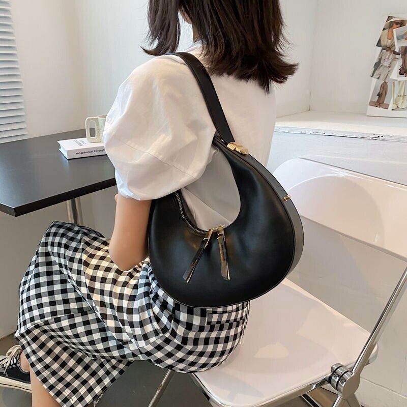 Women's Handbag Work Bag Ladies Faux Leather Shoulder Fashion Bags Half Moon