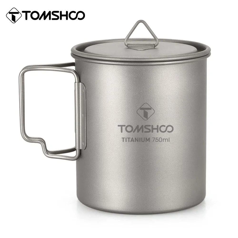 750Ml Outdoor Camping Cup Durable Titanium Cup Tourist Tableware Picnic Utensils