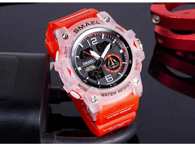 Mens Digital Sports Watch Waterproof Quartz Analog Military Wrist Watches SMAEL