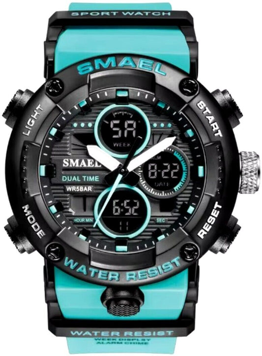 SMAEL Mens Military Watch Waterproof Quartz Analog Digital Sports Wrist Watches