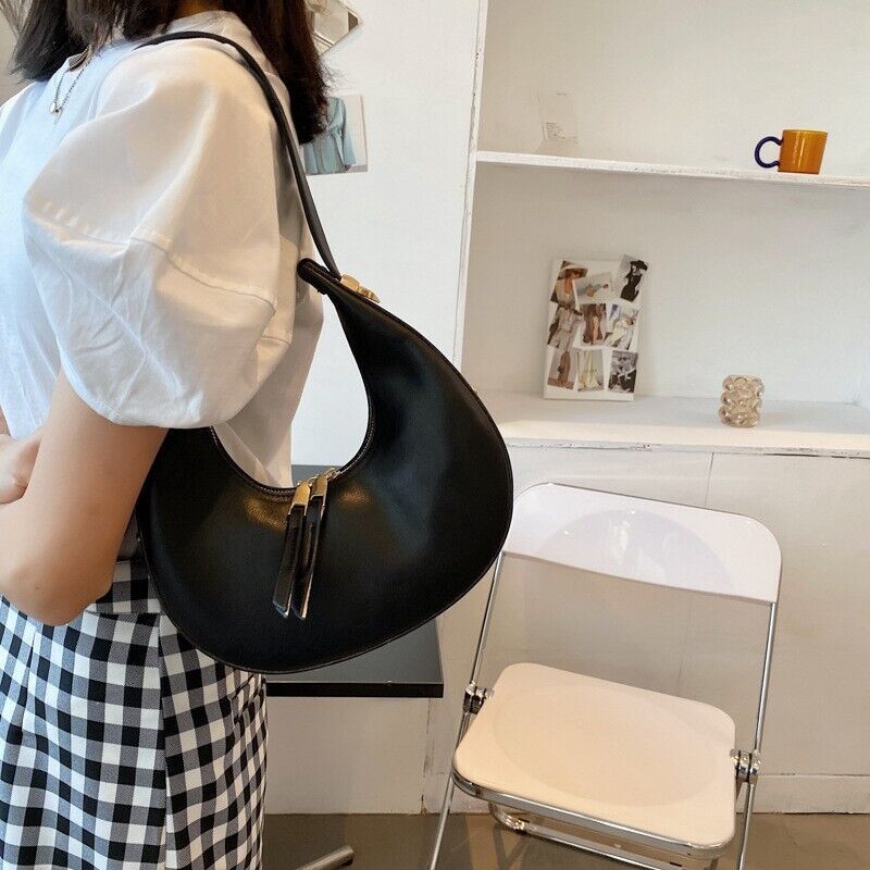 Women's Handbag Work Bag Ladies Faux Leather Shoulder Fashion Bags Half Moon