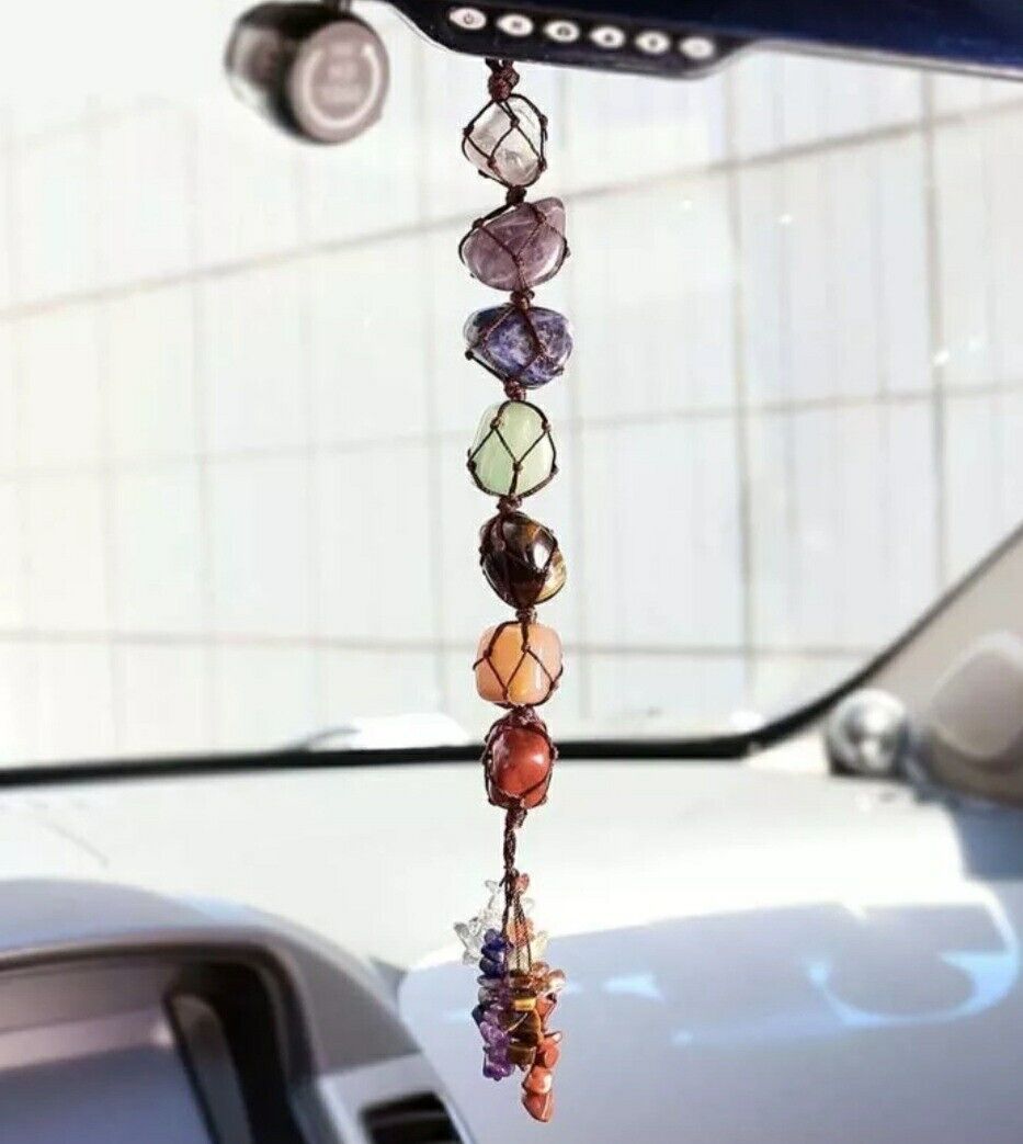 Healing Reiki Chakra 7 Gemstones Tassel Spiritual Hanging Ornament Pendant GIFT