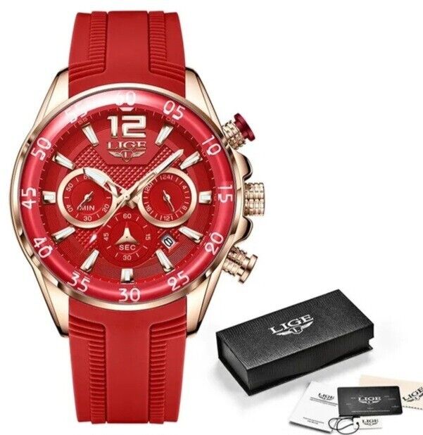 Womens Watch Luxury Sports Stop Watch Luminous Chronograph Auto Date Wristwatch