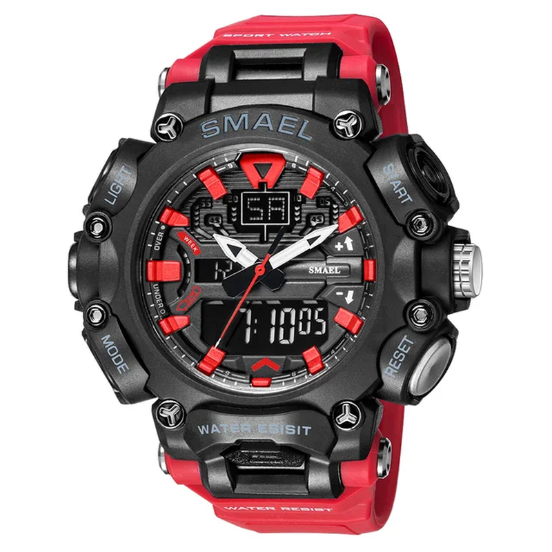 Mens Sports Watch Stopwatch Week Display Alar  Digital Quartz Analog Wristwatch