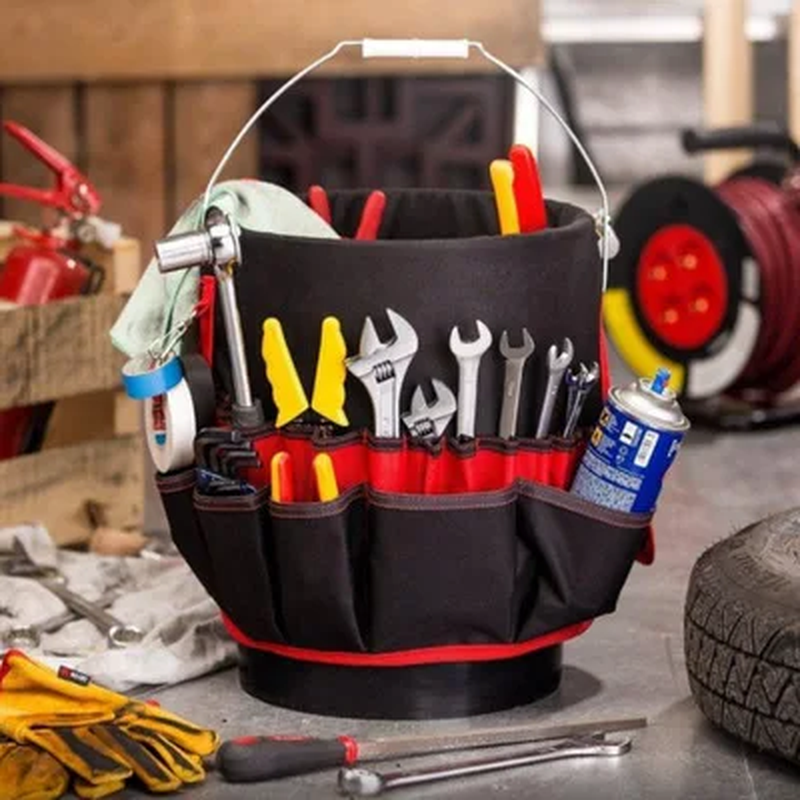 42 Grids Pocket Bucket Organizer Pouch Storage Bag Garden Tool Pouch Hand Tool