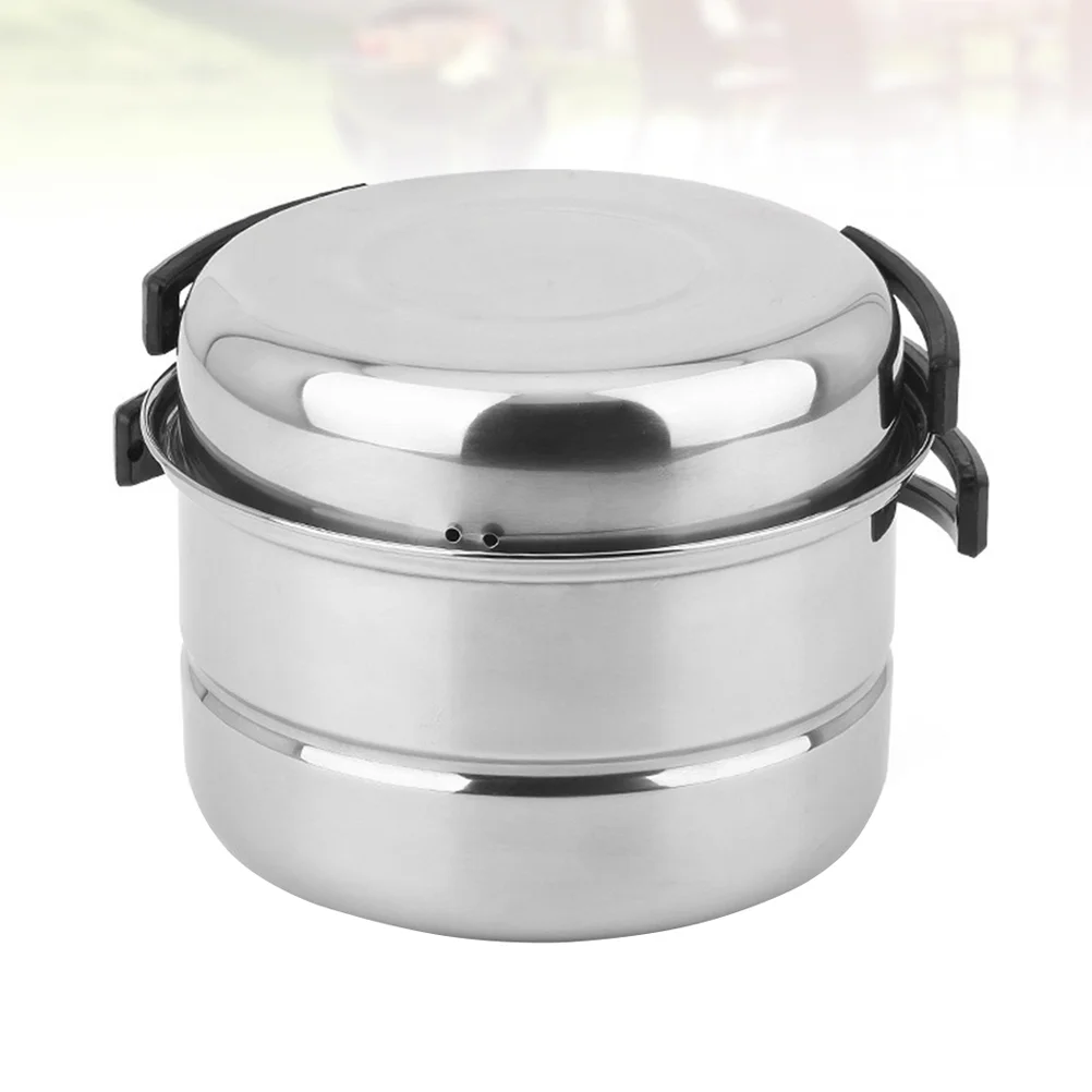 1 Set 3Pcs Stainless Steel Outdoor Camping Picnic Pot Cookware Picnic Pan Set Co