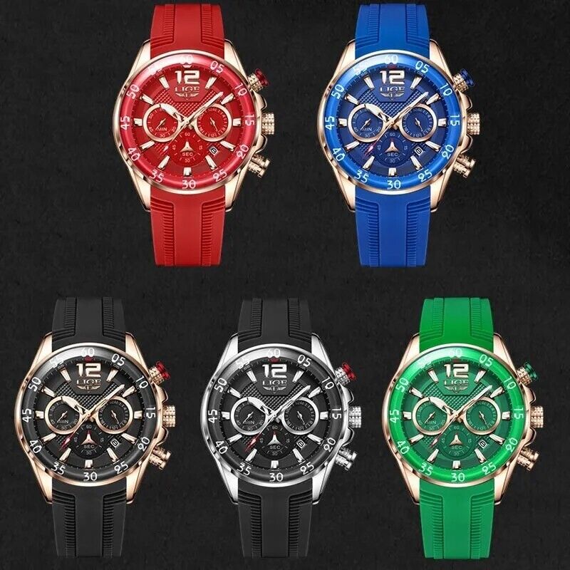 Womens Watch Luxury Sports Stop Watch Luminous Chronograph Auto Date Wristwatch