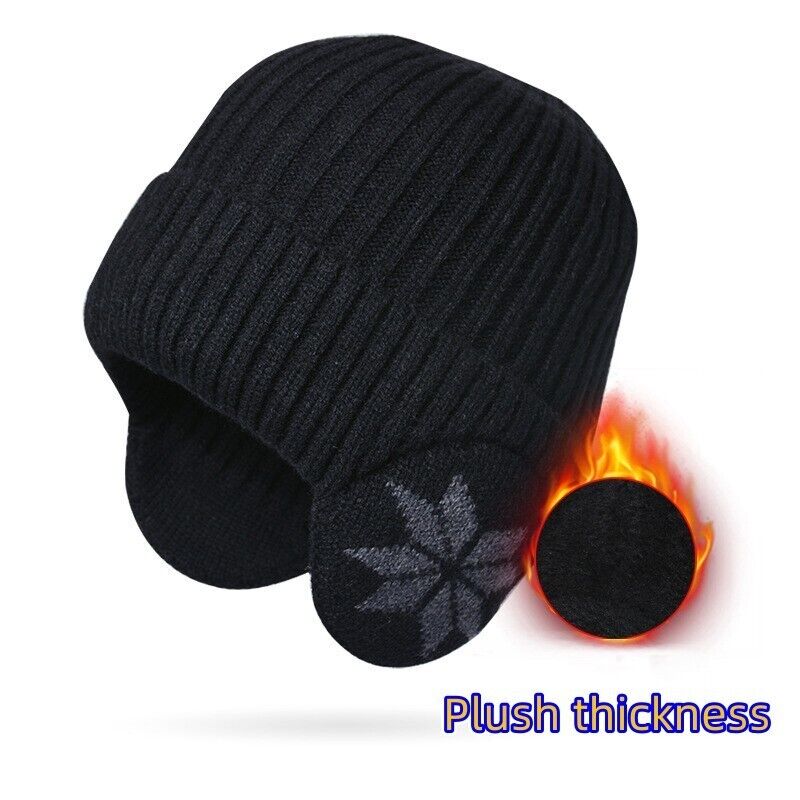 2 Pcs Beanie Hat Men Women Winter Hats Warm Knitted Soft Ear Muffs One Size (x2)