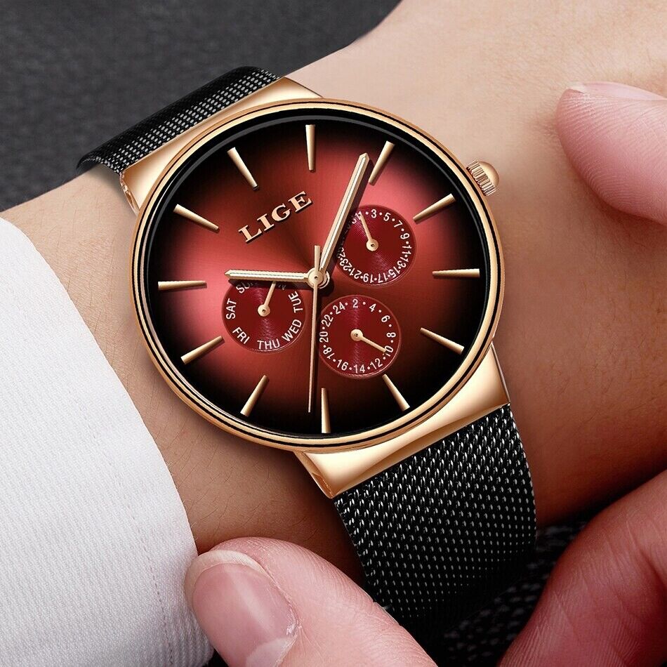 Men's Luxury Ultra Thin Fashion Watch Luminous Waterproof Day Date 24 Hours