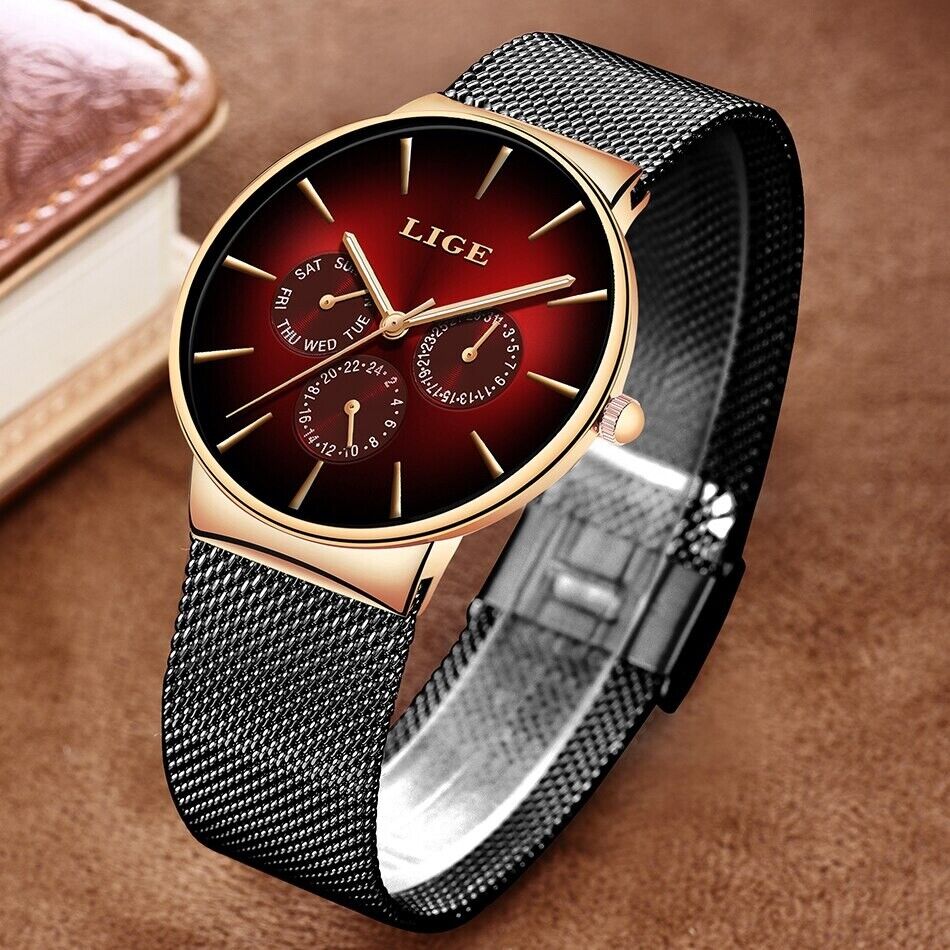 Men's Luxury Ultra Thin Fashion Watch Luminous Waterproof Day Date 24 Hours