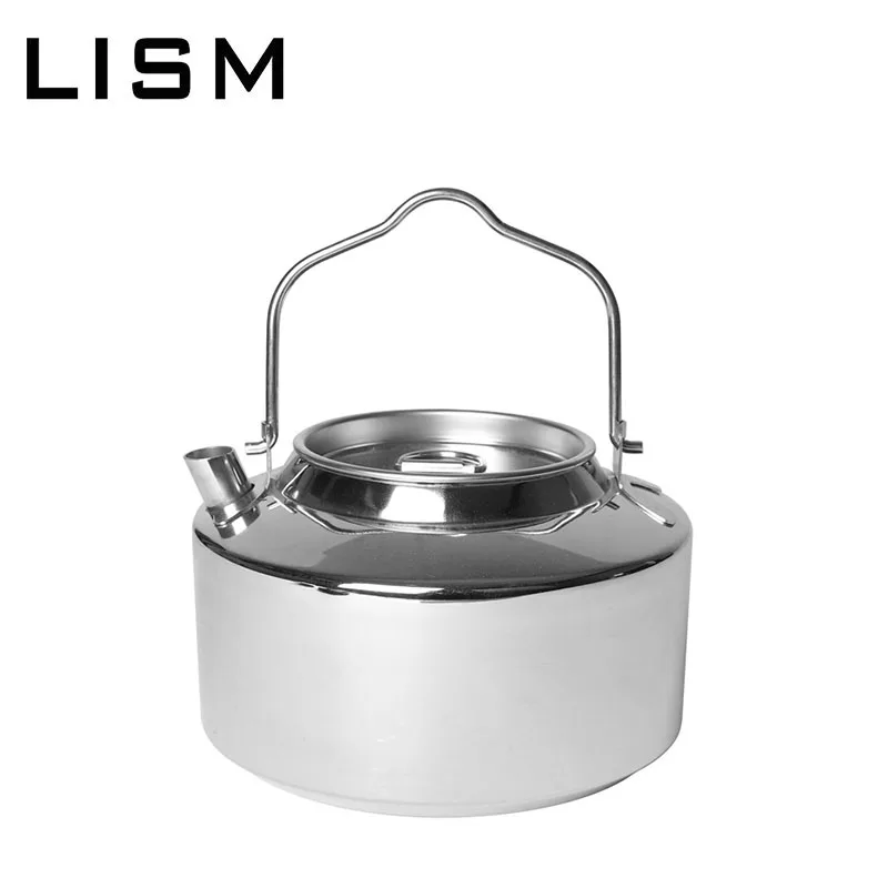 1.2L Outdoor Camping Kettle Stainless Steel Lightweight Portable Backpacking Hik