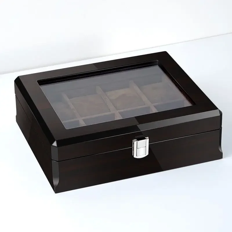 Ebony Grain Watch Box Jewelry Display Box Designer Brand Storage Case Varnished