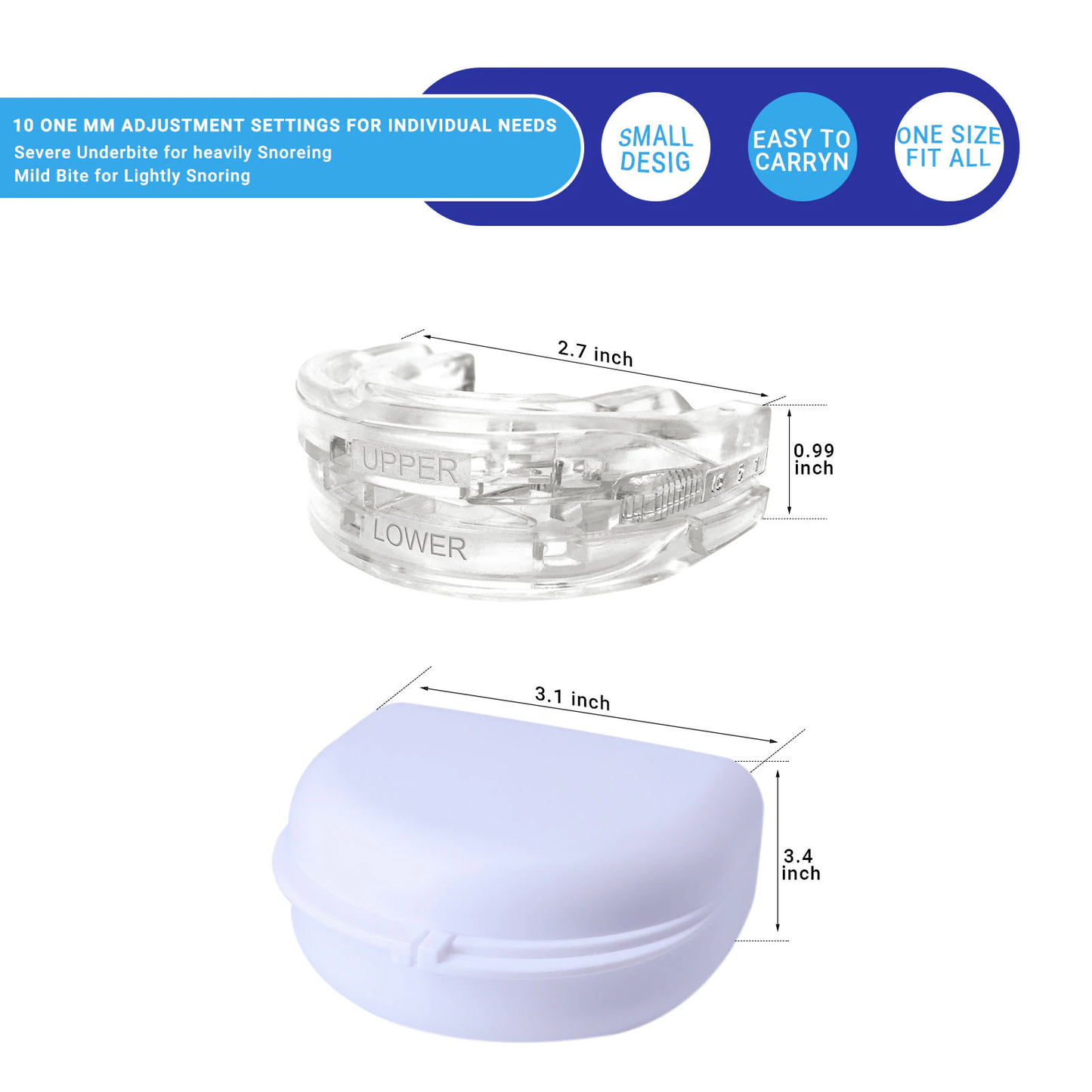 Anti-Snoring and Bruxism Mouth Guard for Improved Sleep and Snoring Relief