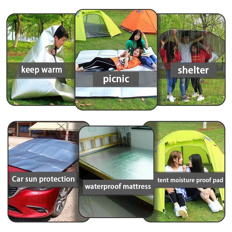 Aluminum Foil Moisture-Proof Pad Outdoor Camping Waterproof Tent Footprint Porta