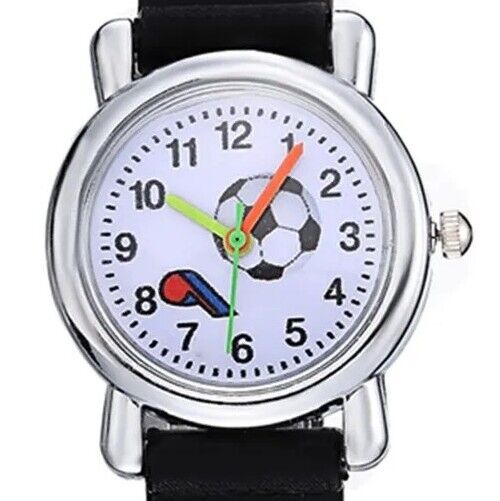 Kids Football Design Watch 3D Soccer Girls Boys Sports Wristwatch Gift Set Ideas