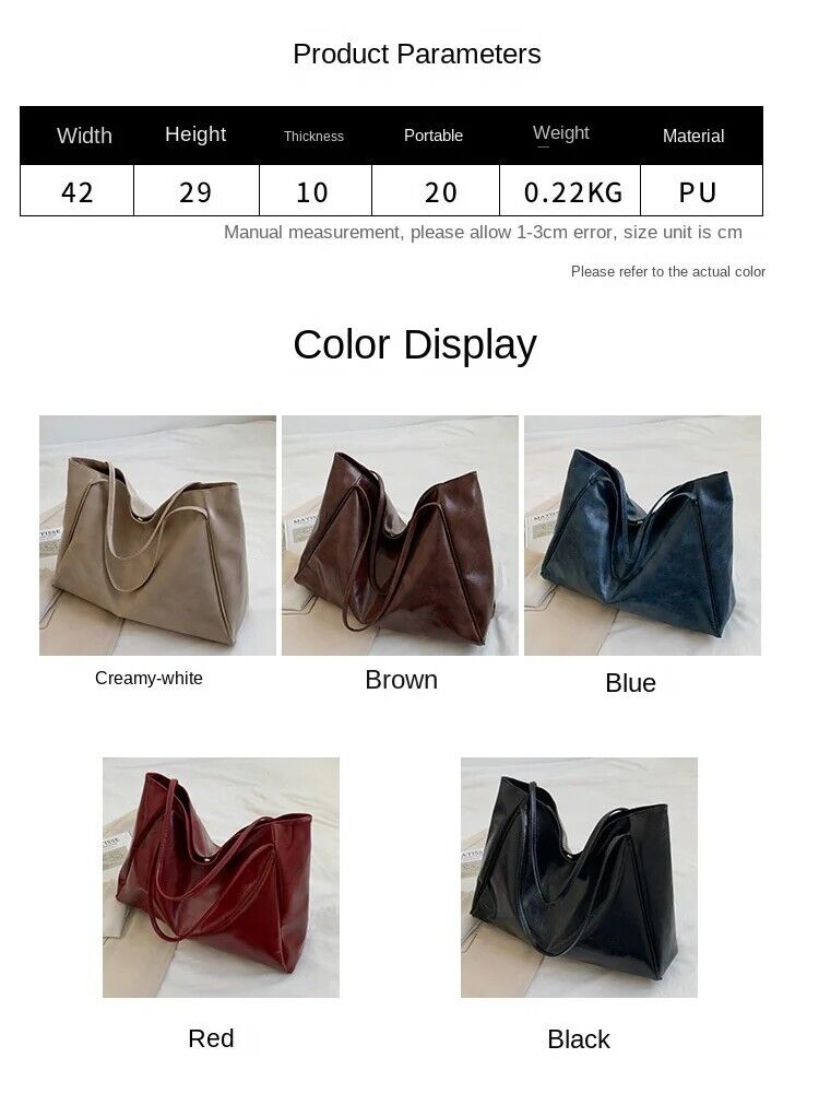 Womens Handbag Fashion Work Bag Ladies Faux Leather Medium Hobo Tote Shoulder