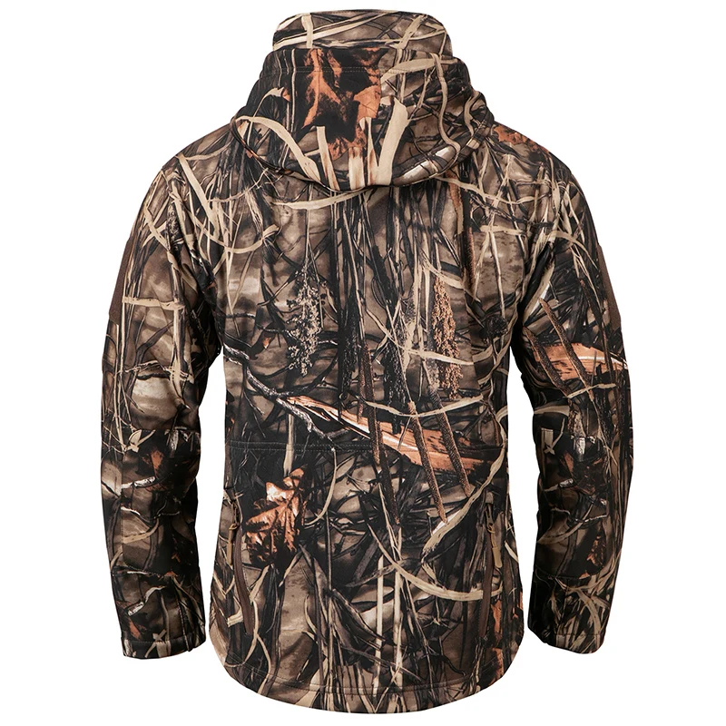 Camouflage Soft Jacket Waterproof Shell Tactical Warm Fleece Lining Camo Coat