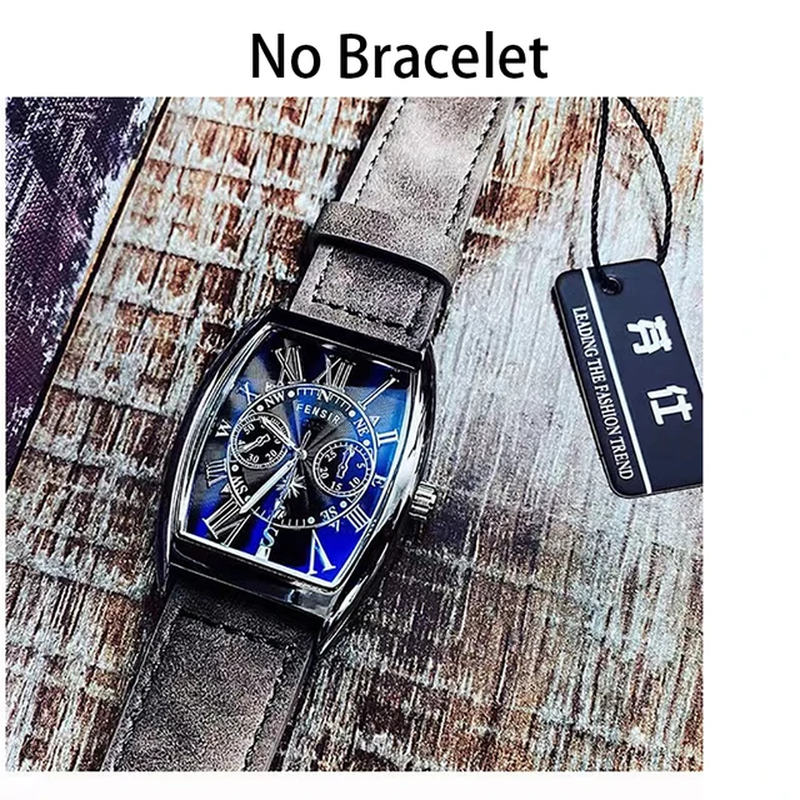 Mens Automatic Watch Mechanical Leather Band Date Sports Self-winding Wristwatch