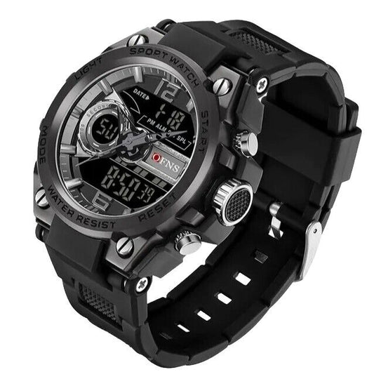 Mens Digital Watches Dual Analogue Waterproof Fashion Sports Wrist Watch LED