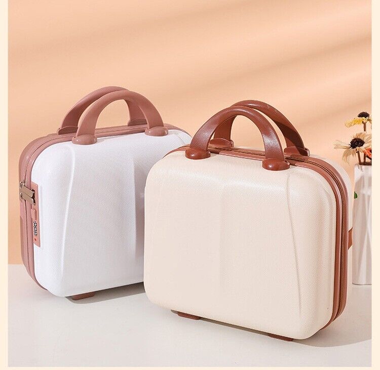 Holiday Travel Mini Case Vanity Toiletries Cosmetic Suitcase High Quality Beige