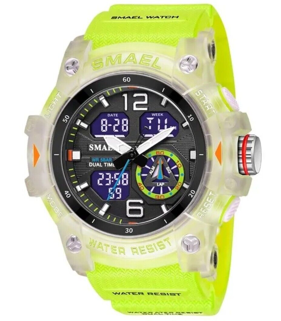 SMAEL Mens Sports Watch Waterproof Quartz Analog Digital Military Wrist Watches