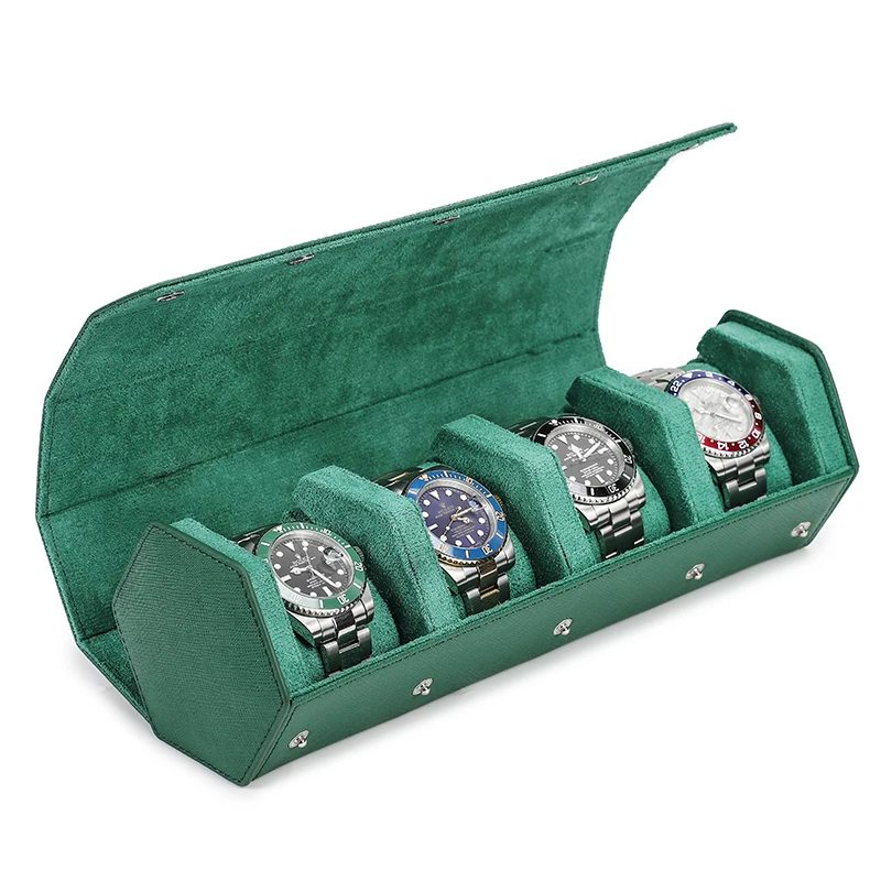 4 Watches Roll Case Travel Wrist Jewelry Storage Organizer Watch Holder Portable