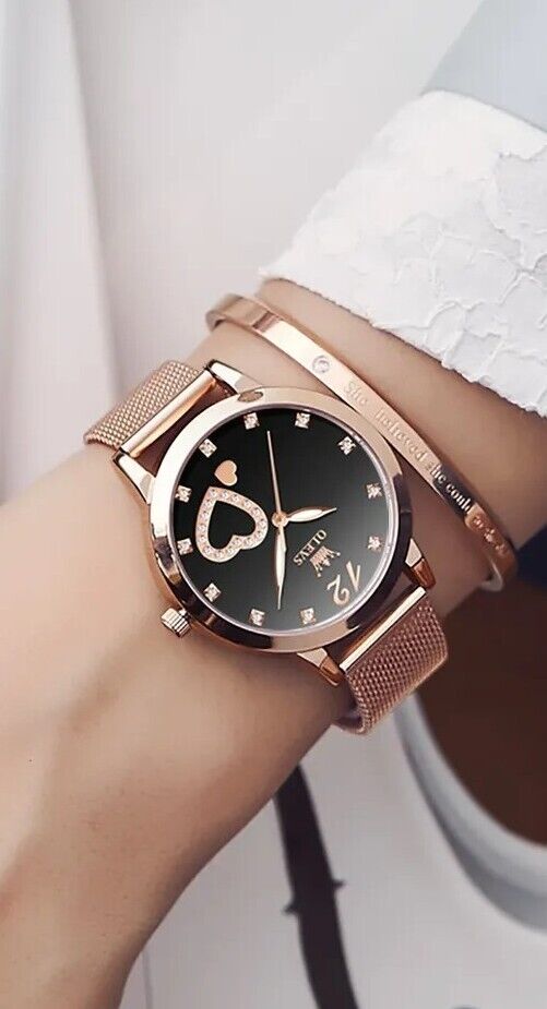 Womens Watch Diamond Heart Luminous Waterproof Luxury Ladies Wrist Watches Gift