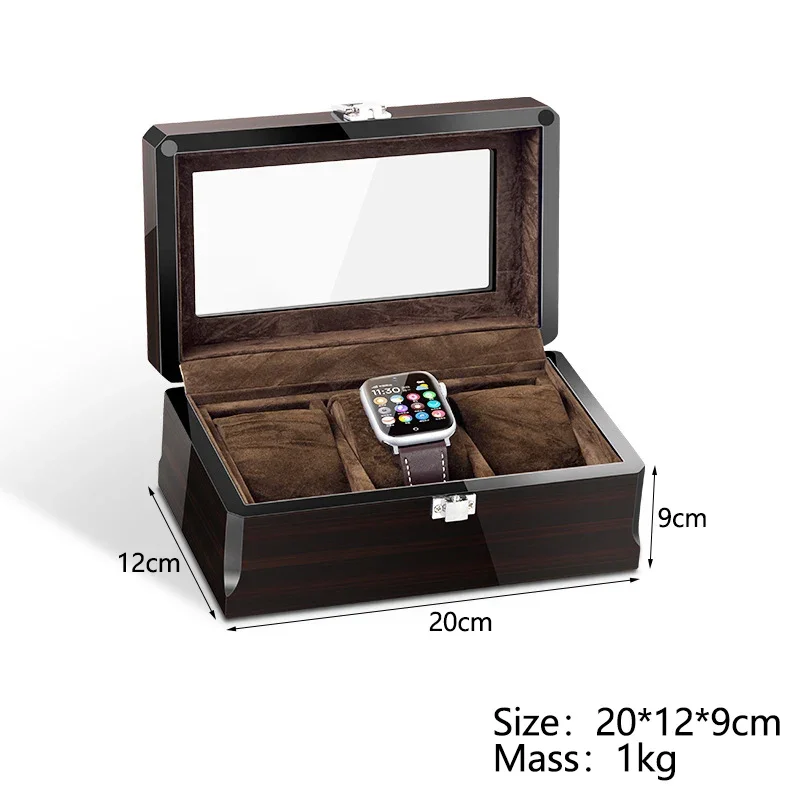 Ebony Grain Watch Box Jewelry Display Box Designer Brand Storage Case Varnished