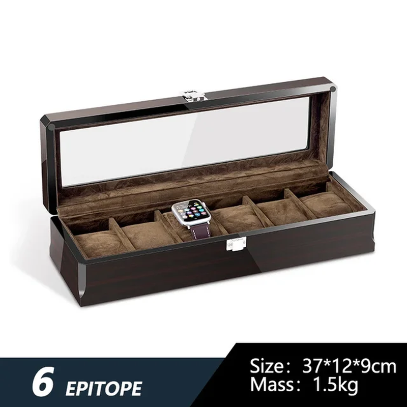 Ebony Grain Watch Box Jewelry Display Box Designer Brand Storage Case Varnished