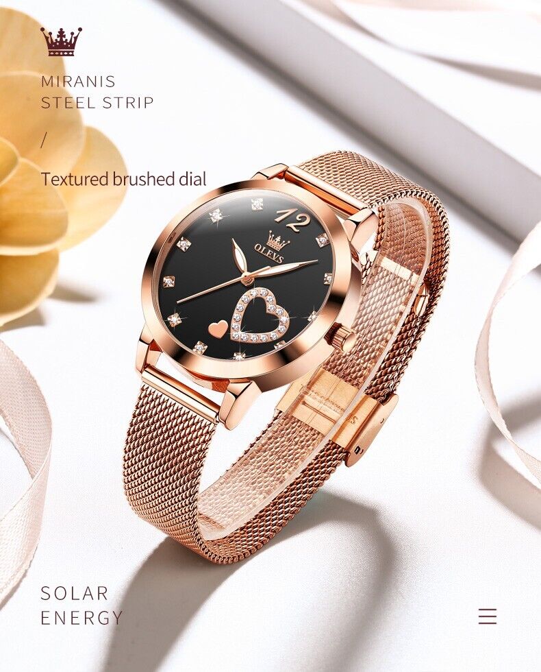 Womens Watch Diamond Heart Luminous Waterproof Luxury Ladies Wrist Watches Gift