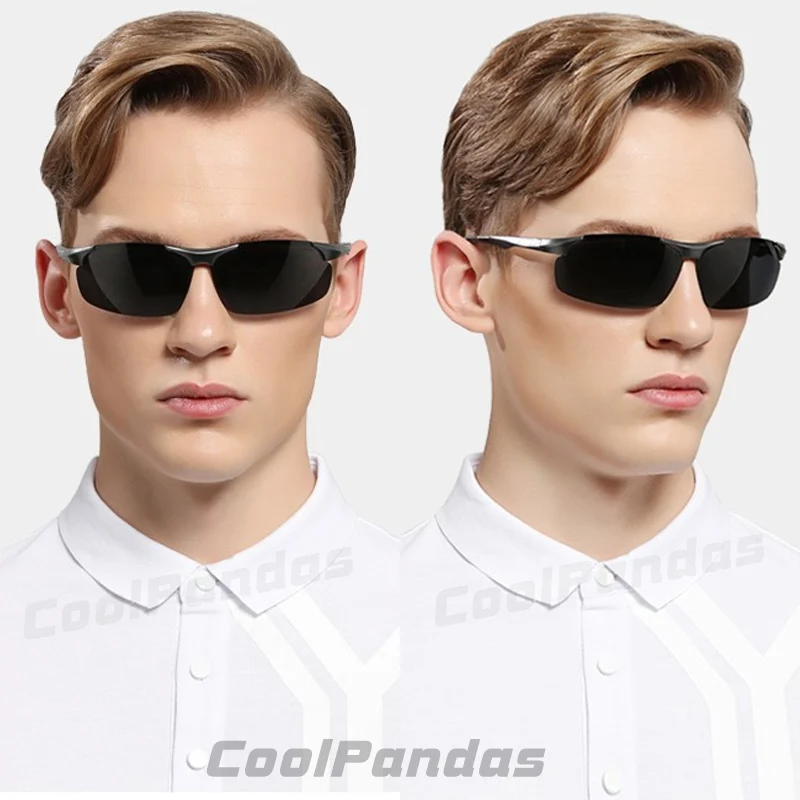 Aluminum HD Polarized Photochromic Sunglasses Men Driving Sun Glasses Male