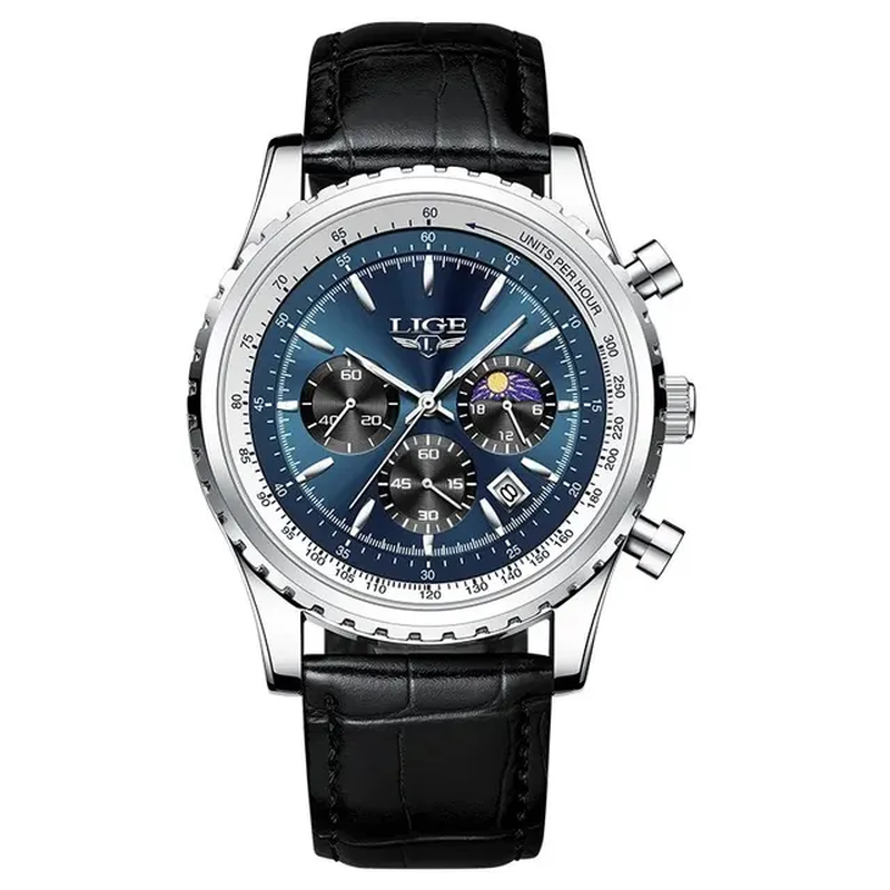 Luxury Men's Quartz Watch with Date Chronograph and Luminous Waterproof Features