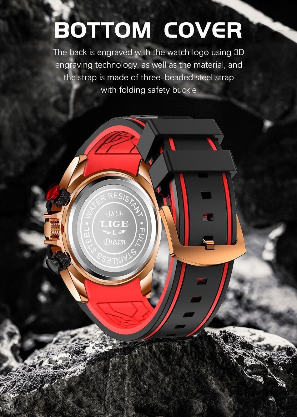 Mens Luxury Wrist Watch Soft Silicone Stop Watch Luminous Date Waterproof