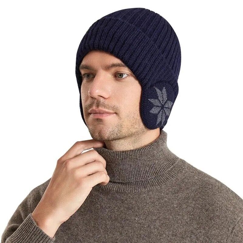 2 Pcs Beanie Hat Men Women Winter Hats Warm Knitted Soft Ear Muffs One Size (x2)