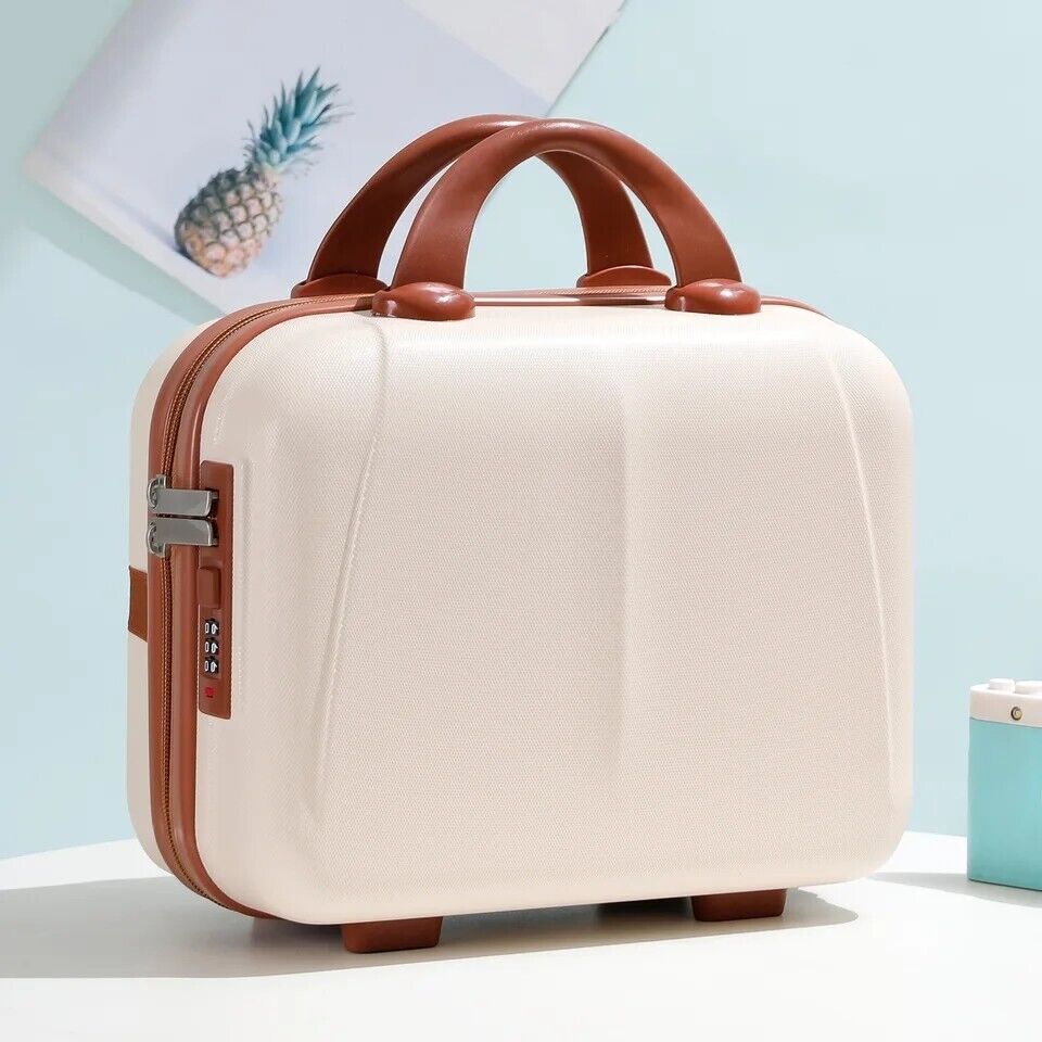 Holiday Travel Mini Case Vanity Toiletries Cosmetic Suitcase High Quality Beige