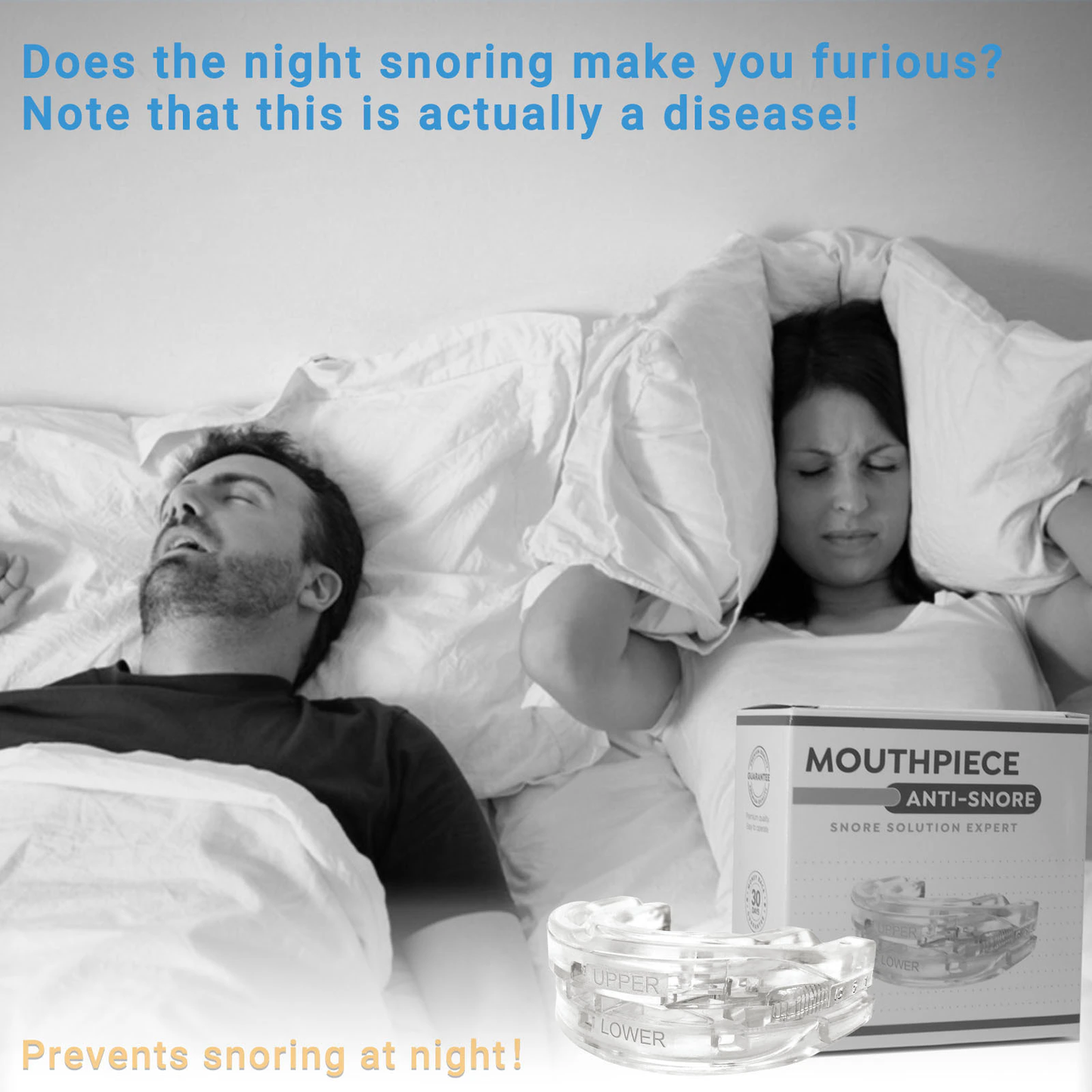 Anti-Snoring and Bruxism Mouth Guard for Improved Sleep and Snoring Relief