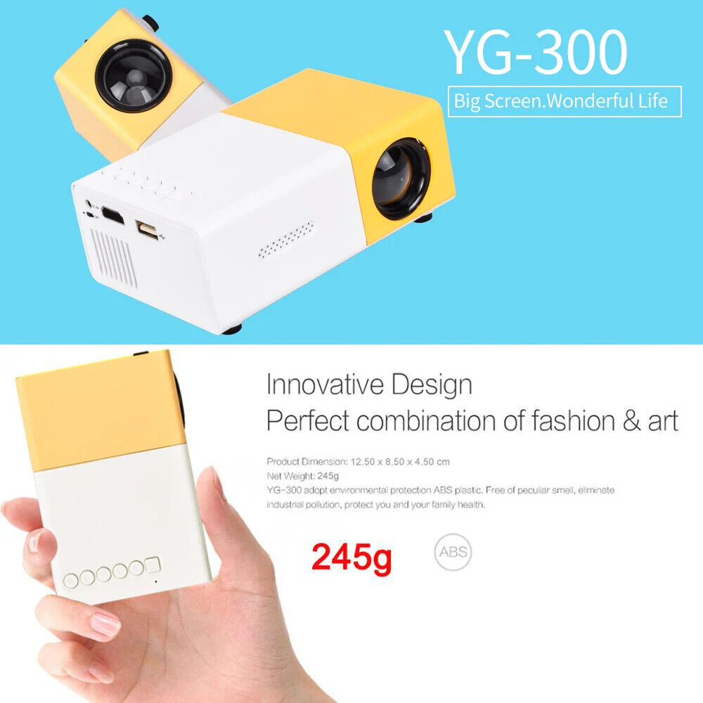 YG300 Mini LED Projector Yg300 Upgraded Version 800 Lumen 320X240P Hdmi-Compati