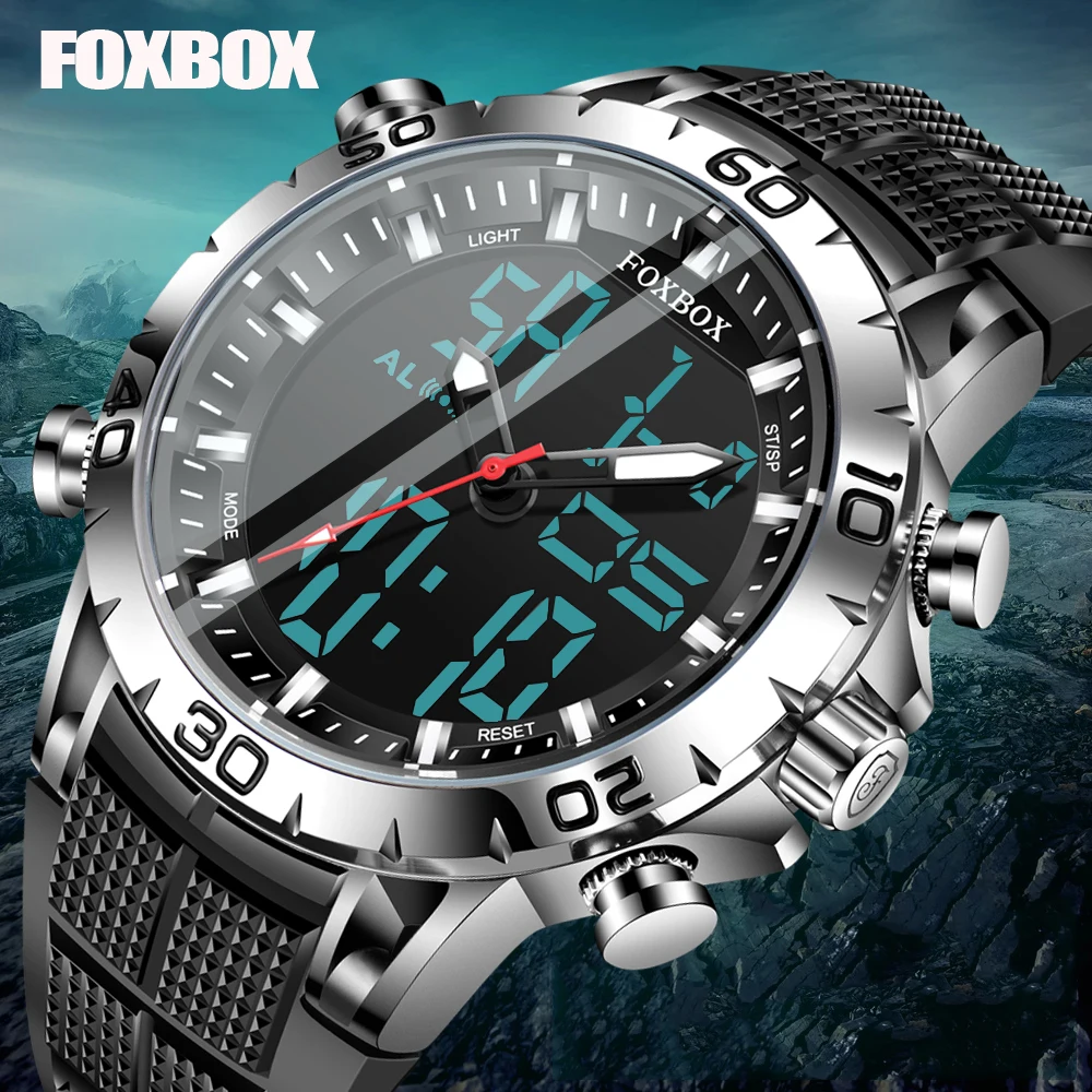 Mens Watches Sports Top Brand Luxury Dual Display Quartz Watch Men Military Wate