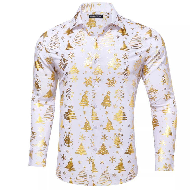 Men's Christmas Fashion Shirts 9 Designs Xmas Tree Snowflake Holly Mens Tops