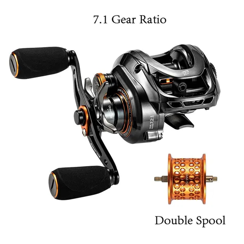 GKA200 Pro Baitcasting Reel Fishing Reels7.1/8.1 Gear 9KG Drag Power 6+1 BB Drag Clicker Sound Baitcaster Reel Betriel