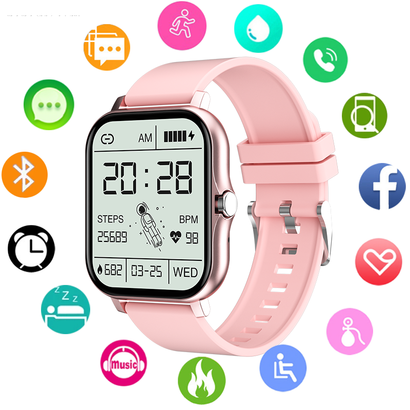 2024 Smart Watch for Men Women Gift Full Touch Screen Sports Fitness Watches Bluetooth Calls Digital Smartwatch Wristwatch