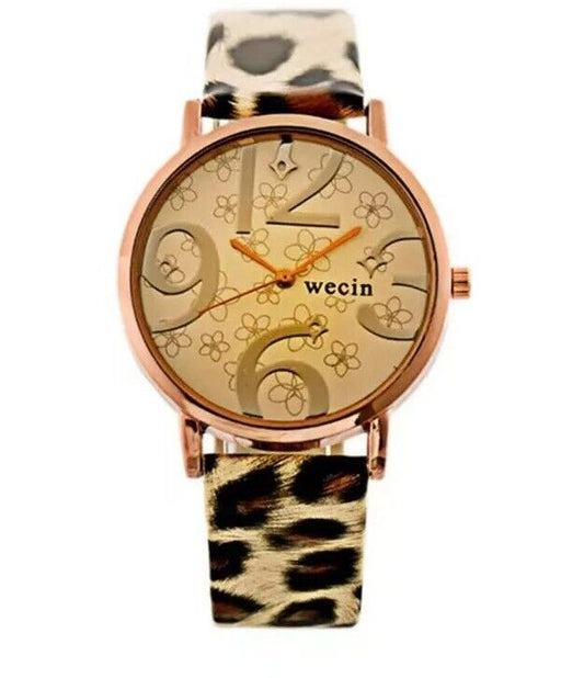 Womens Luxury Leopard Print Fashion Watch Ladies Elegant Quartz Wristwatch 