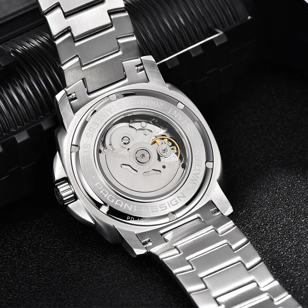 43MM Ceramic Bezel Men's Mechanical Watch with Sapphire Glass, NH39 Automatic Mo