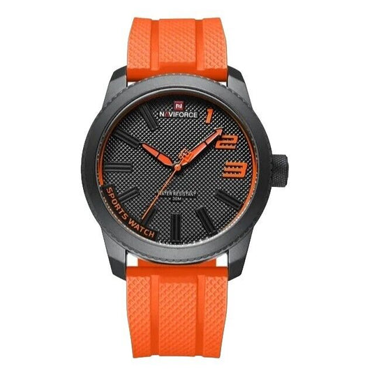 Womens Luxury Sports Style Fashion Watch Waterproof Quartz Silicone Strap ORANGE